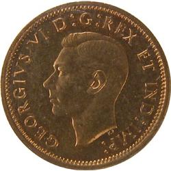 Canada Cent 1937 Mirror ICCS SP-64 Red