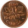 Image 2 : Canada One Cent 1947 ICCS MS-65 Red