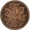 Image 2 : Canada One Cent 1951 ICCS SP-64 Red