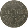 Image 2 : Canada Five Cents 1925 CCCS VF-30