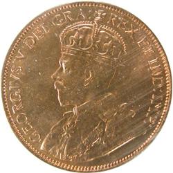 Newfoundland Cent 1936 ICCS MS-64 Red