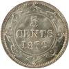 Image 2 : Newfoundland 5 Cents 1872H ICCS MS-66