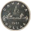 Image 2 : Canada Silver Dollar 1951 ICCS PL-64