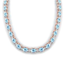 34 ctw Tanzanite & Diamond Necklace 14K White Gold