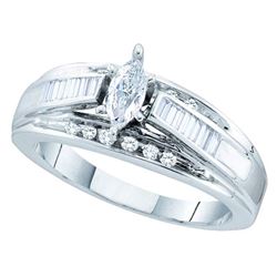 14kt White Gold Round Diamond Bridal Wedding Engagement Ring Band Set 2.00 Cttw