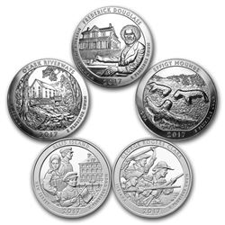 2017 5-Coin 5 oz Silver ATB Set (America the Beautiful)