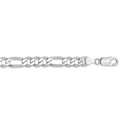 14k White Gold 7.5 mm Figaro Chain - 22 in.