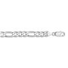 Image 1 : 14k White Gold 7.5 mm Figaro Chain - 22 in.