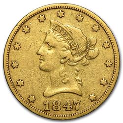 1847-O $10 Liberty Gold Eagle VF