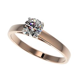 1.10 ctw VS Black & White Diamond Solitaire Ring 14K White Gold