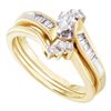 Image 1 : 10kt Yellow Gold Round Diamond Milgrain Pinched Band Ring 1/4 Cttw