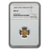 Image 1 : 1849 $1 Liberty Head Gold Open Wreath MS-62 NGC