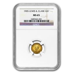 1905 Gold $1.00 Lewis & Clark MS-65 NGC