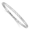 14K White Gold 4 mm Textured Bangle - 8.5 in.