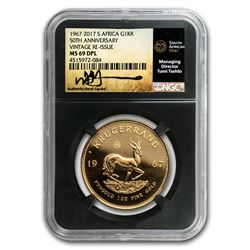 1967 S. Africa 1 oz Gold 50th Anniv Vintage Krugerrand MS-69 NGC