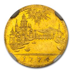 1774 German States Frankfurt Gold Kreuzer MS-62 NGC