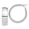 14k White Gold Omega Back Hoop Earrings - 10x32 mm