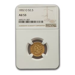 1852-O $2.50 Liberty Gold Quarter Eagle AU-53 NGC