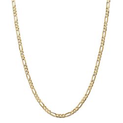 14k Yellow Gold 4.50 mm Concave Open Figaro Chain - 26 in.