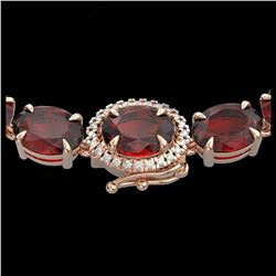 24 ctw Tanzanite Eternity Bracelet 14K Rose Gold