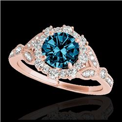 1.60 ctw SI Fancy Blue Diamond Bypass Ring 10K White & Yellow Gold