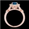 Image 2 : 1.60 ctw SI Fancy Blue Diamond Bypass Ring 10K White & Yellow Gold