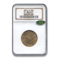 1914-S $10 Indian Gold Eagle MS-62 NGC CAC
