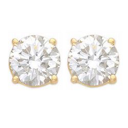 1.50 ctw VS/SI Diamond Solitaire Art Deco Stud Earrings 18K Rose Gold