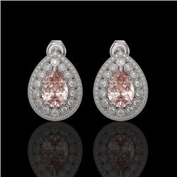 33.54 ctw Garnet & Diamond Necklace 14K White Gold