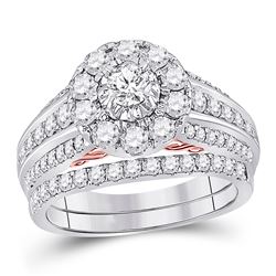 14kt Yellow Gold Round Diamond Cluster Earrings 1-1/2 Cttw