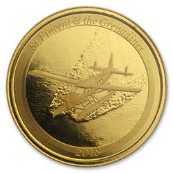 2018 St. Vincent & The Grenadines 1 oz Gold Seaplane BU