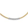 Image 1 : 14K Two-tone D/C Beads Stretch Mesh Necklace - 17.25 in.