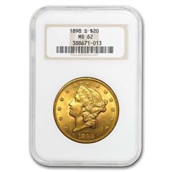 1898-S $20 Liberty Gold Double Eagle MS-62 NGC