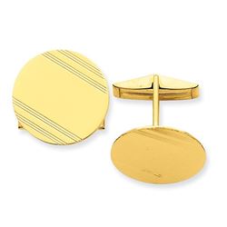 14k Solid Gold Circular Cuff Links