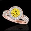 Image 1 : 2.25 ctw SI/I Fancy Intense Yellow Diamond Ring 10K Rose Gold
