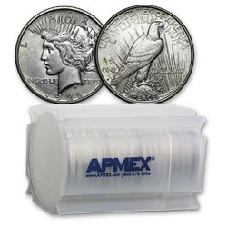1922-D Peace Silver Dollars AU (20-Coin Roll)