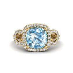 1 ctw VS/SI Diamond & Citrine Ring 18K White Gold