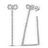 Image 1 : 14kt White Gold Round Diamond Circle Frame Cluster Earrings 1.00 Cttw