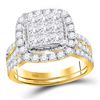 Image 1 : 14kt Yellow Gold Round Baguette Diamond Single Row Wedding Band 1/2 Cttw