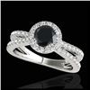 Image 1 : 1.05 ctw Intense Blue Diamond 3 Stone Ring 18K White Gold