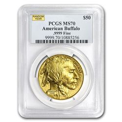 1 oz Gold Buffalo MS-70 PCGS (Random Year)