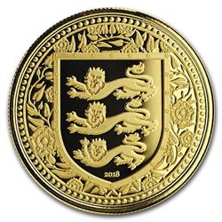 2018 Gibraltar 1 oz Gold Royal Arms of England BU