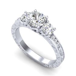 2.0 ctw VS/SI Cushion Diamond 3 Stone Ring 18K White Gold