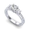 Image 1 : 2.0 ctw VS/SI Cushion Diamond 3 Stone Ring 18K White Gold