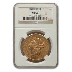 1882-CC $20 Liberty Gold Double Eagle AU-50 NGC