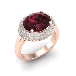 4 ctw Aquamarine Solitaire Stud Earrings 14K Rose Gold