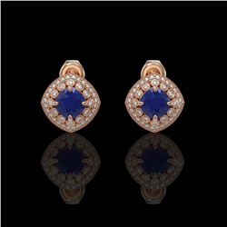 1.50 ctw SI Fancy Blue Diamond Solitaire Halo Ring 10K Rose Gold