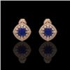Image 1 : 1.50 ctw SI Fancy Blue Diamond Solitaire Halo Ring 10K Rose Gold
