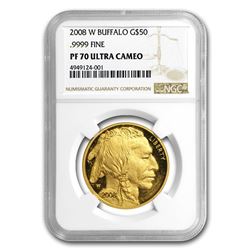 2008-W 1 oz Proof Gold Buffalo PF-70 NGC