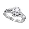 Image 1 : 14kt White Gold Princess Invisible-set Diamond Triple Row Band 1/2 Cttw